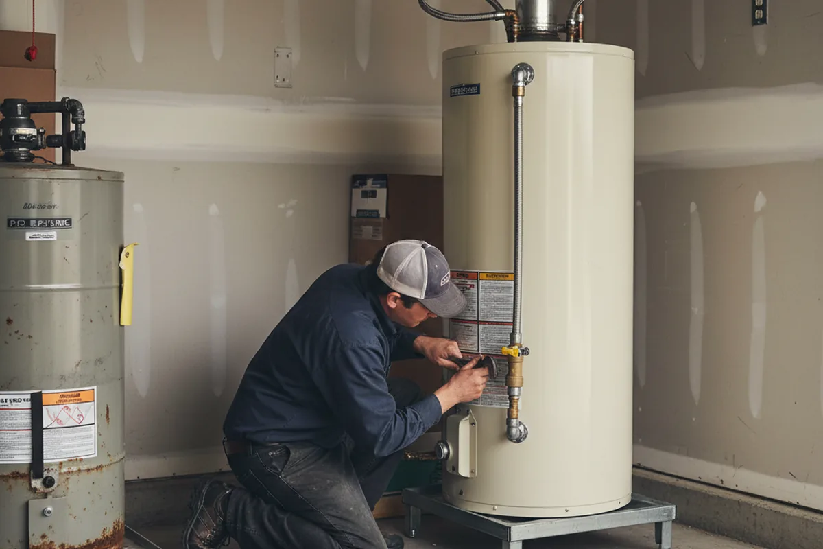 Water heater and shutoff valve replacement in Witt